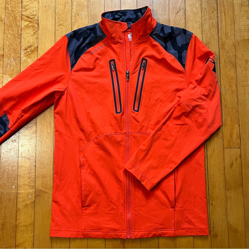 Under Armour Combine Storm Jacket Men's Medium Orange Black Cold Gear Full Zip